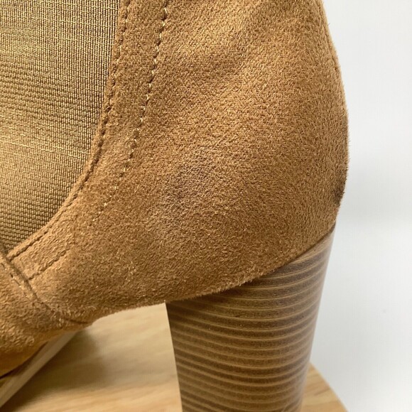 Wild Diva Brown Faux Suede Block Heel Ankle Boots Women's 7.5 - Picture 8 of 11